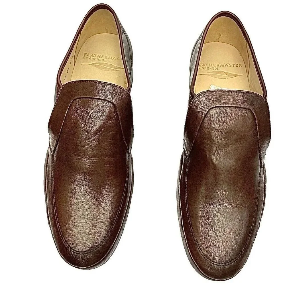 Grenson Baxter Mens Loafers Brown Leather Feathermaster UK 8.5 US 9.5 England